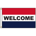 Welcome 3' x 5' Message Flag with Heading and Grommets